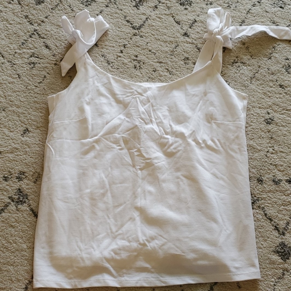 J.Crew White Tie Top